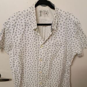 Red Herring White Anchor Print Shirt